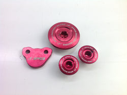 HONDA CR 250 2001 APICO ENGINE PLUGS & REAR RESERVOIR COVER RED 0002C