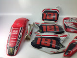 HONDA CR 250 2001 PLASTICS KIT SET MUD GUARD RED SHROUDS SIDE PANNELS 0002C